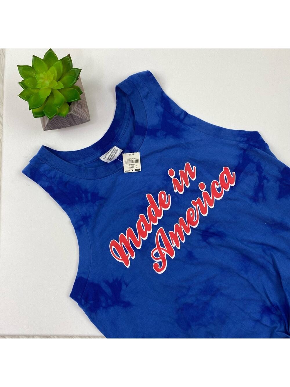 VS PINK Women's Made in America Crop Top Blue Size XS Patriotic NWT